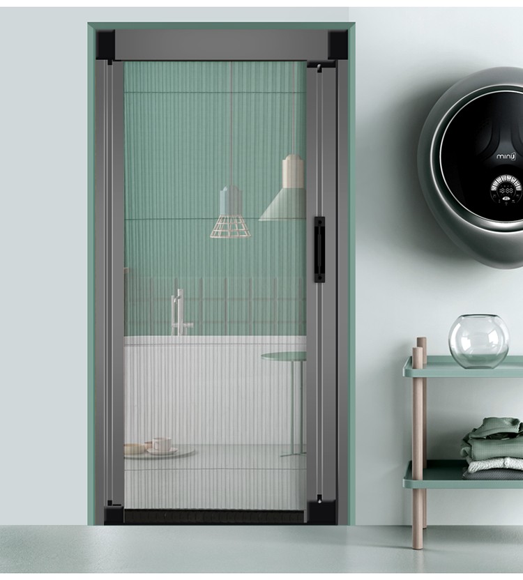 纤雅洁无轨纱门推拉式防蚊门折叠推门隐形家用伸缩沙门铝合金入户门