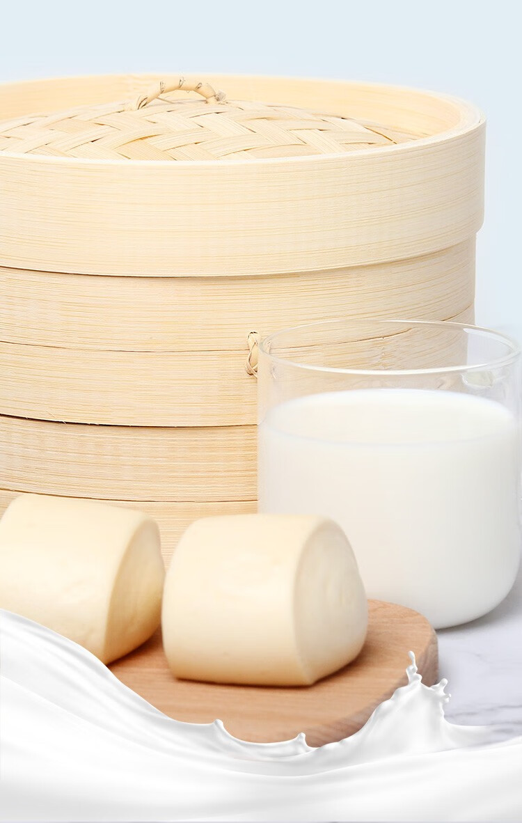 早餐包子点心牛奶小馒头半成品 【共24只】鲜奶馒头280g*3袋【图片