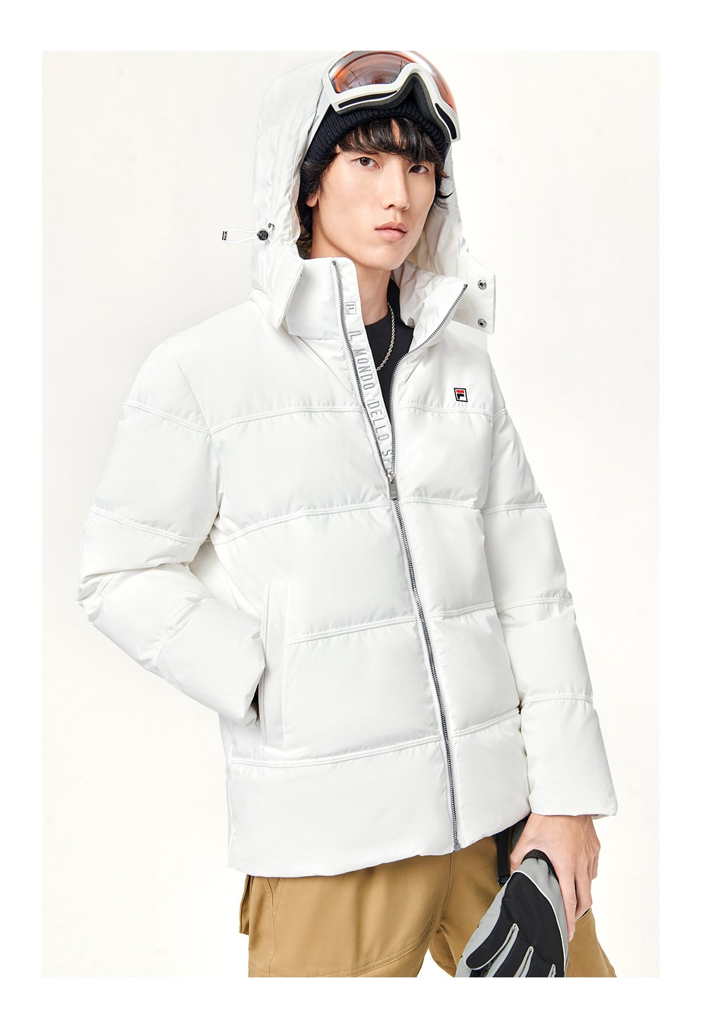 fila斐乐官方男子羽绒服2021年冬季张艺兴同款运动休闲保暖连帽外套