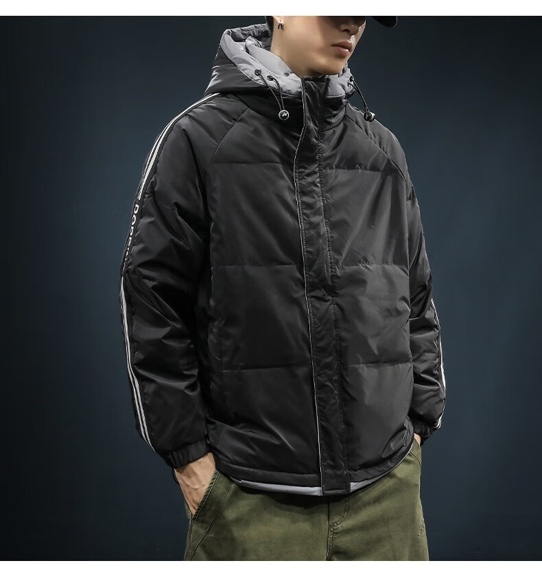 leecooper品牌高端潮流羽绒服男2022年冬季新款保暖舒适简约上衣纯色
