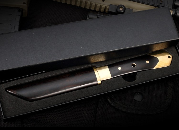 解析者vg10大马士革钢户外刀具军刀短刀防身随身高硬度手工锻打刀开刃