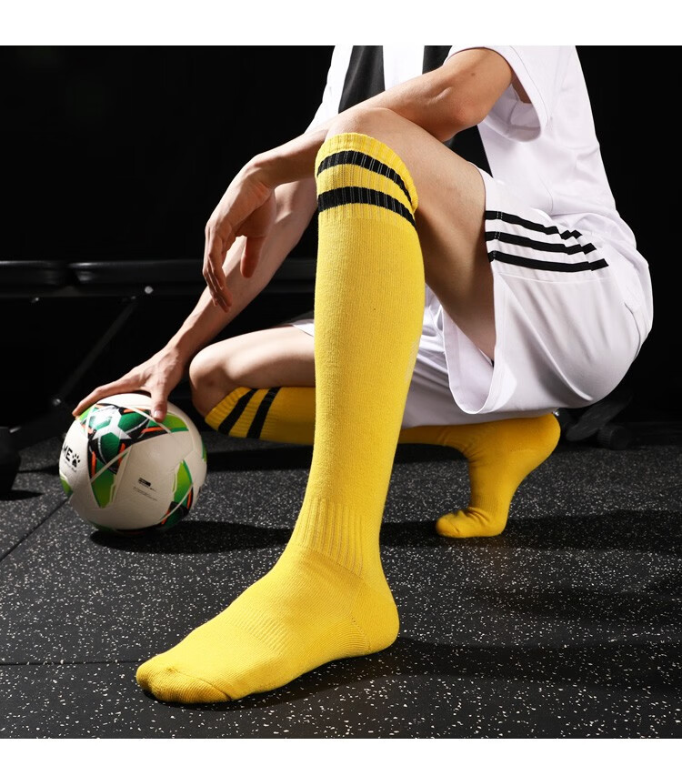 足球袜男女长筒袜成人儿童男童中筒薄毛巾底女防滑运动袜白色成人码