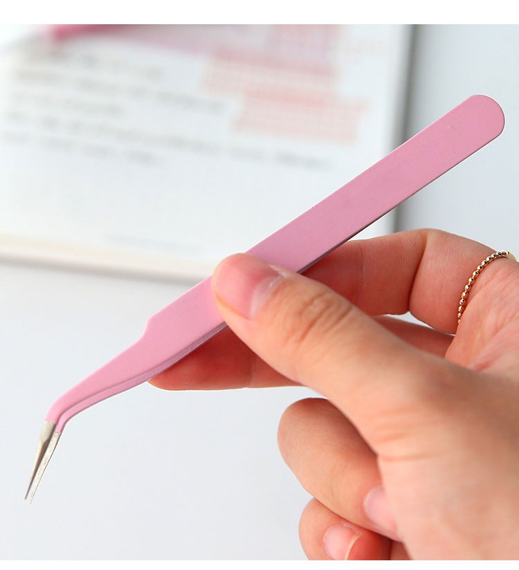 兰衍手账镊子彩色和纸胶带贴纸拼贴小工具手账小镊子紫色直头1套装