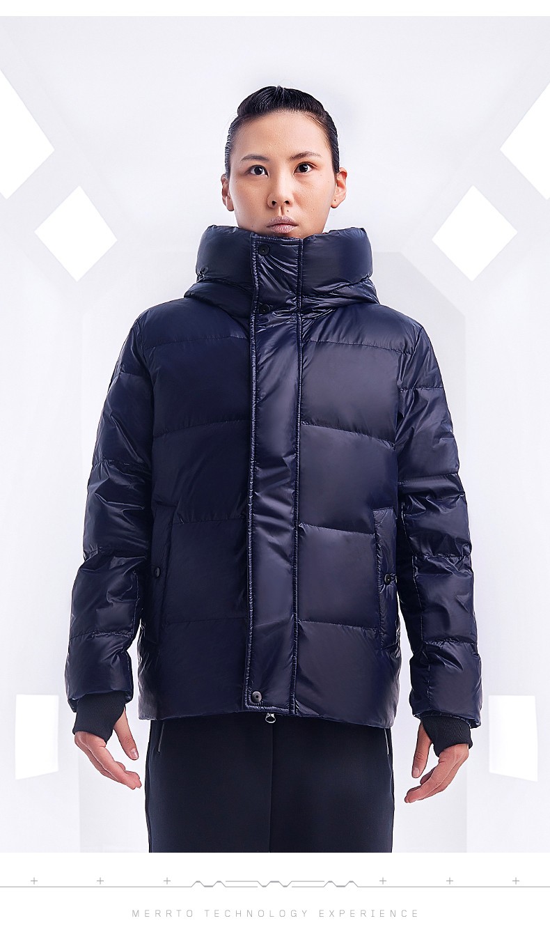 迈途白鸭绒情侣羽绒服城市户外登山运动服黑色男5xl