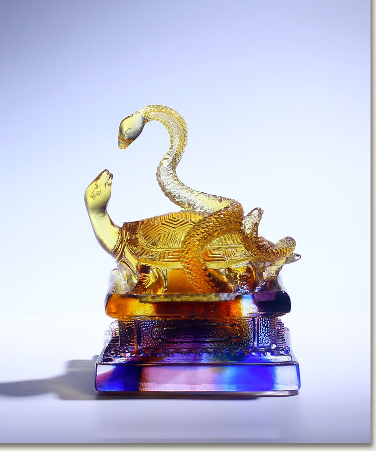 弘才 琉璃工艺品四神兽摆件青龙白虎朱雀玄武风水招财摆设客厅财位