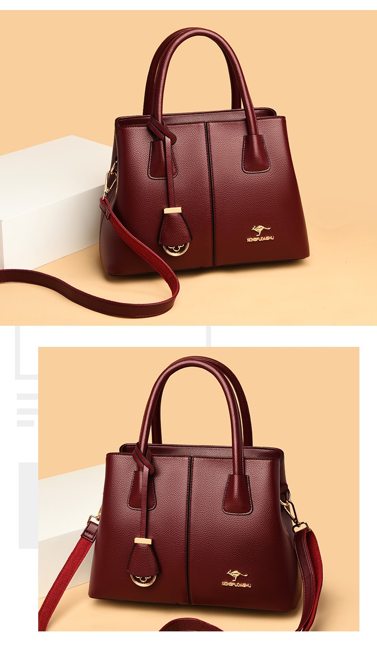 北狐真皮女士包包女头层牛皮新款时尚大容量女包中年妈妈款大气高贵斜