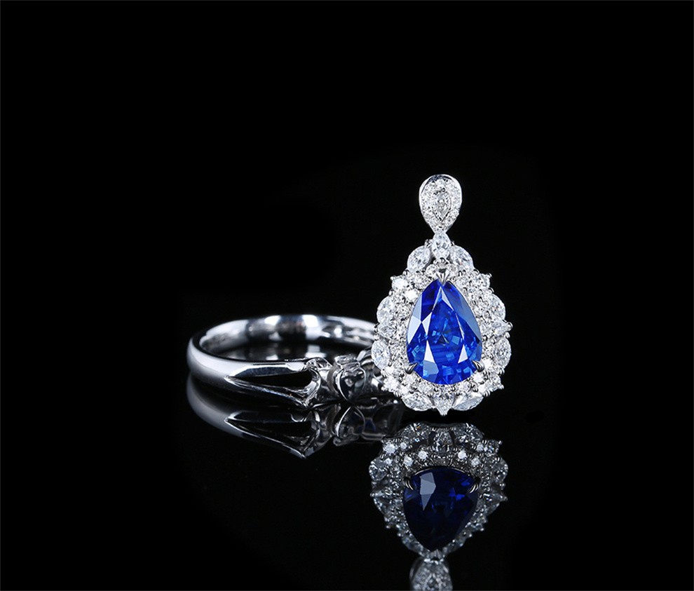 墨辰珠宝天然斯里兰卡蓝宝石戒指吊坠彩色宝石18k金镶嵌裸石重量224ct