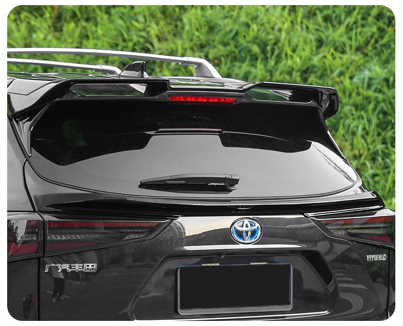 适用22款新汉兰达改装尾翼丰田皇冠陆放专用顶翼中翼侧翼黑武士 新