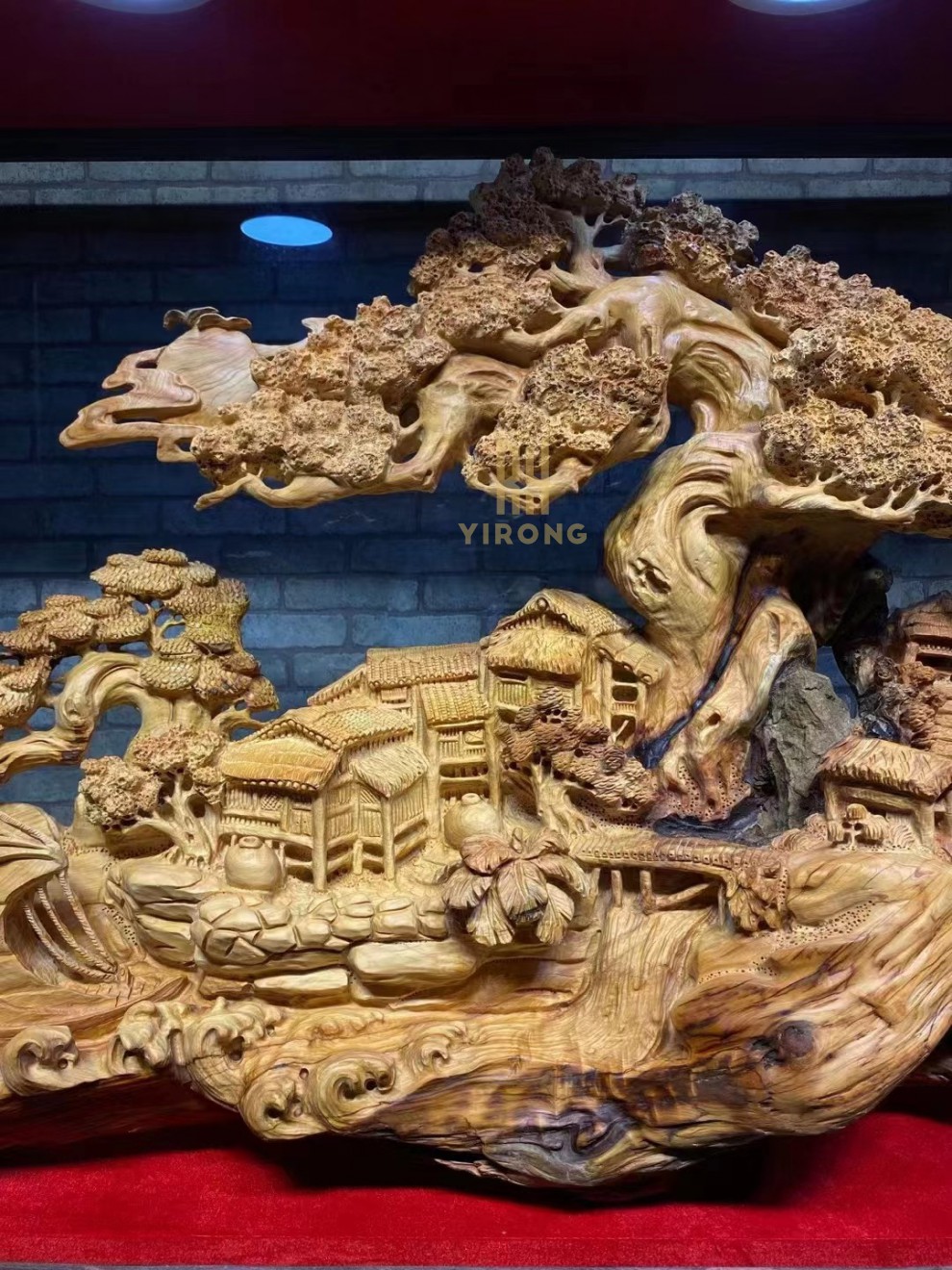 易蓉崖柏一帆风顺根雕摆件办公室大厅大型木雕装饰品招财公司店铺乔迁