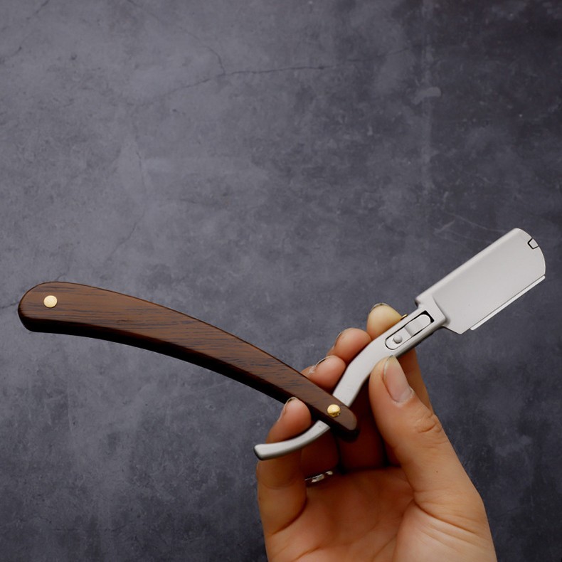 老式剃刀刮胡刀手动男士剃须刮脸剃毛刮刀理发剃光头修眉双面刀片