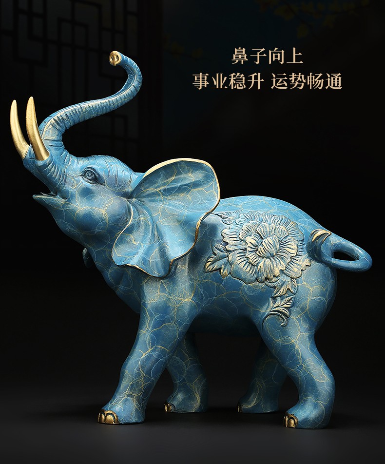 奈维斯汀纯铜摆件富贵吉祥大象工艺品家居装饰品玄关书房办公室摆设