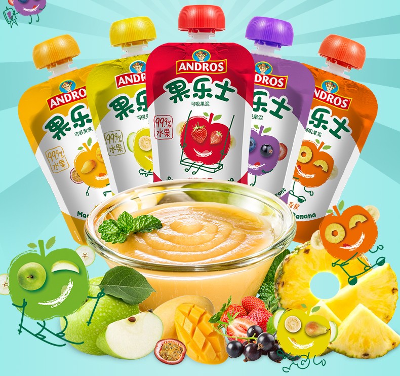 果乐士缤纷组合装果泥590g