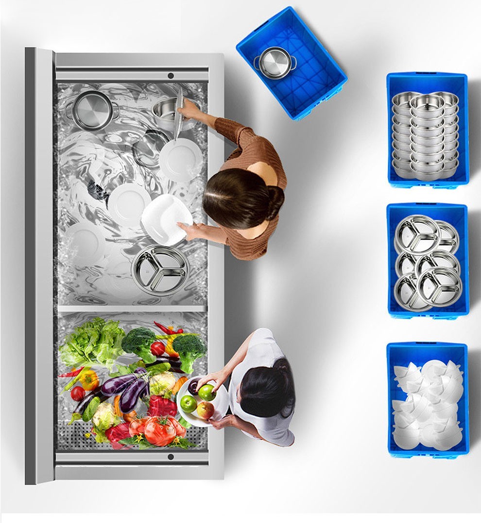 乐创(lecon) 洗碗机商用大型全自动 超声波 食堂饭店火锅店餐厅用饭盒