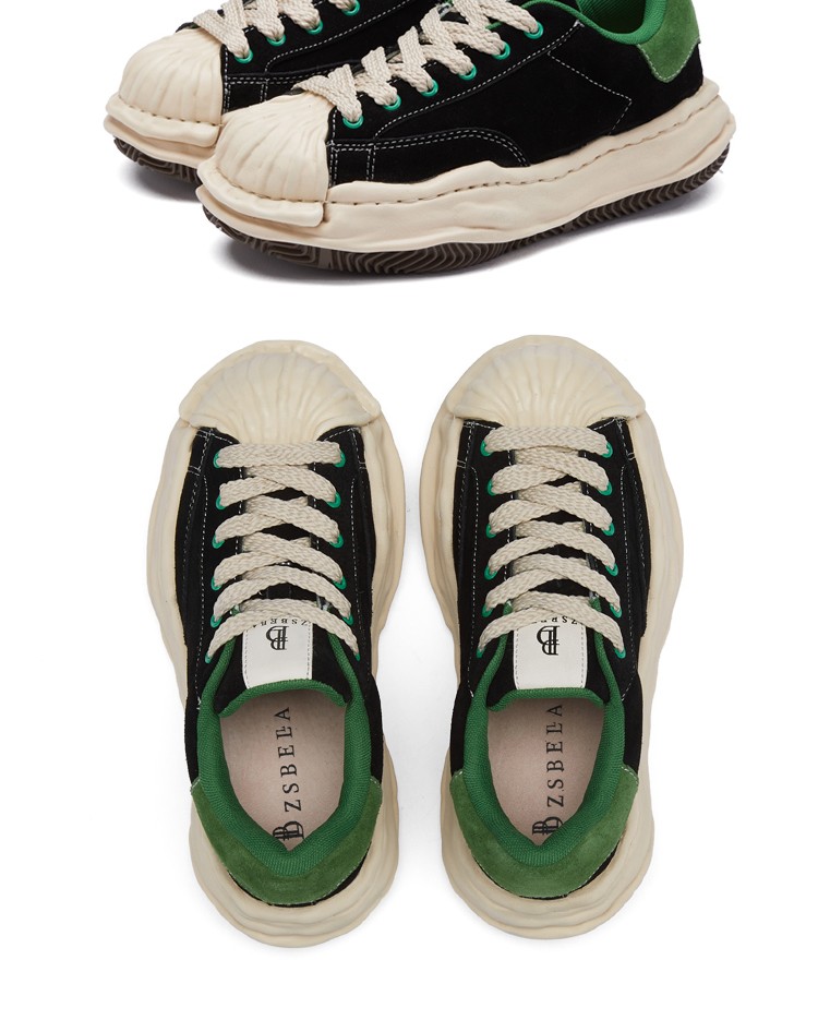 zsbella赛斯贝拉贝壳头溶解鞋女ins潮2022春新款厚底帆布鞋911黑色40