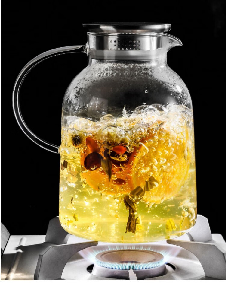 冷水壶玻璃耐高温凉水壶大容量水果凉茶壶家用凉水开水扎壶冰水饮料