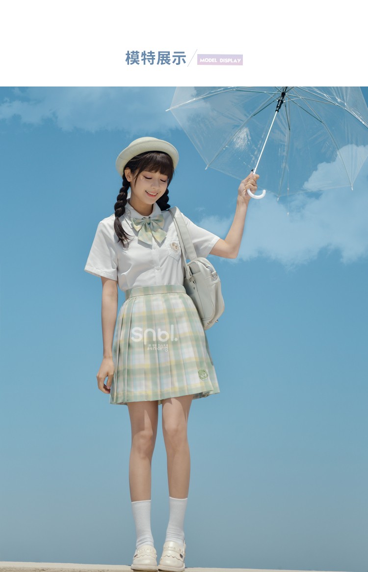 蔬菜精灵菜狗原创森女部落小清新jk制服格裙高腰学院风半身裙 菜狗42