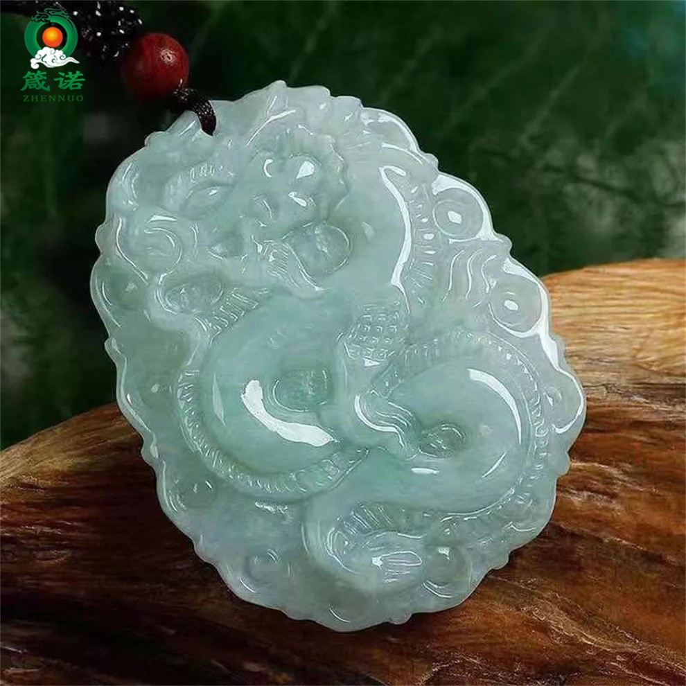 箴诺天然a货翡翠龙牌吊坠男款霸气生肖龙玉佩牌子玉石项链挂件带证书