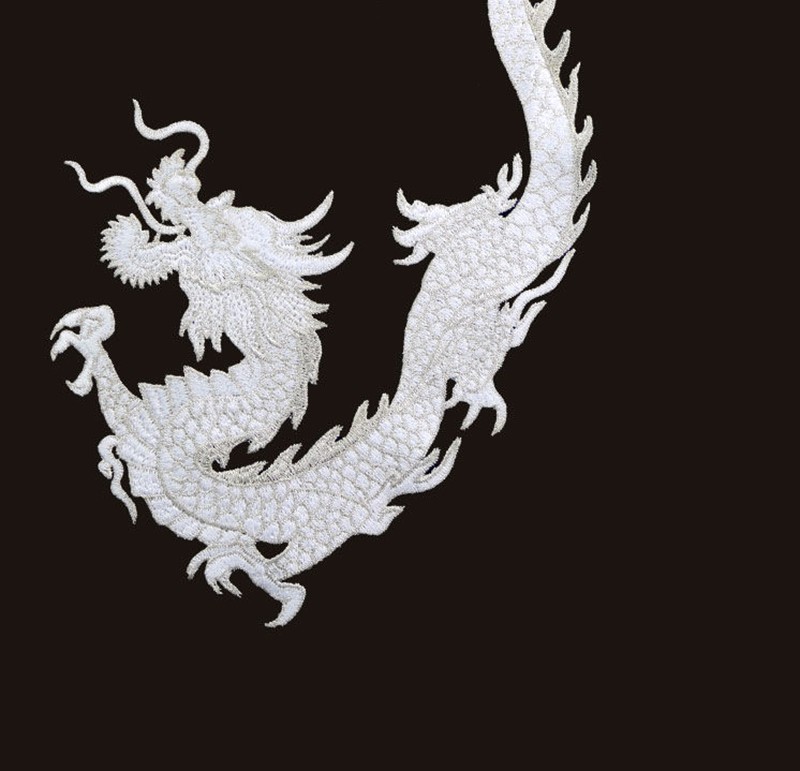 目送羽绒服补丁贴中国风刺绣大号金银色龙无痕布贴衣服裤子汉服装饰贴