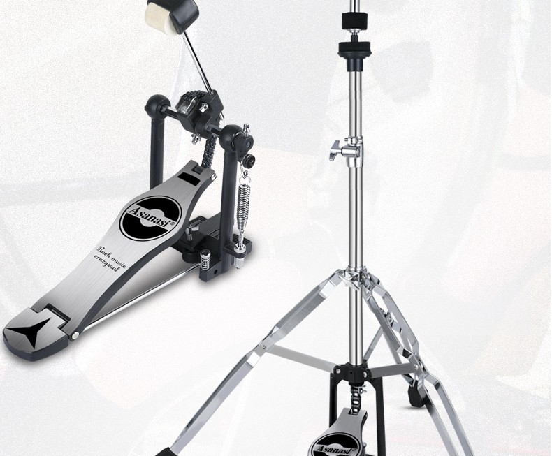 asanas便携式架子鼓静音鼓双面鼓成人儿童初学练习考级爵士鼓专业黑色