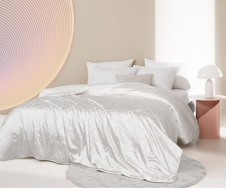 lovo乐蜗家纺大提花桑蚕丝被子被芯四季被夏凉被二合一二合一被150215