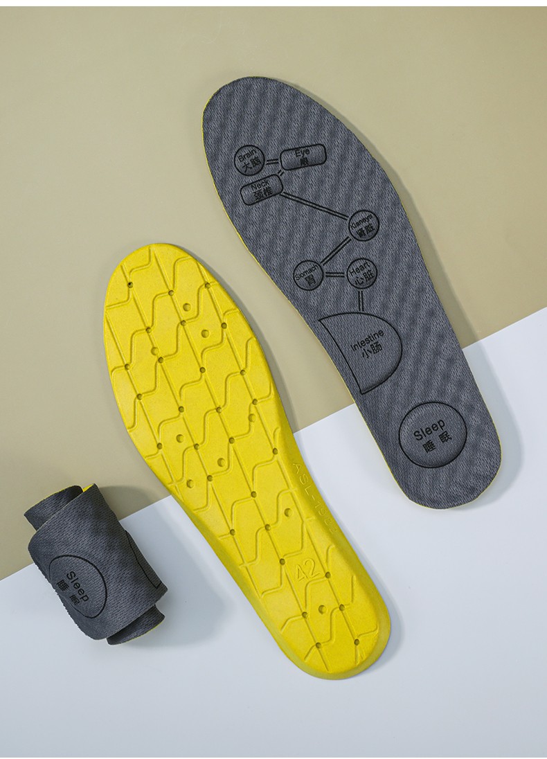 舒适除臭留香穴位按摩女士透气不闷脚鞋垫子艾草净味按摩鞋垫1双装42