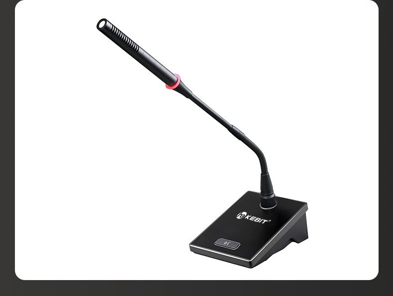 hekebit kebit ke-906会议麦克风鹅颈电容式话筒 黑色固定方杆【图片