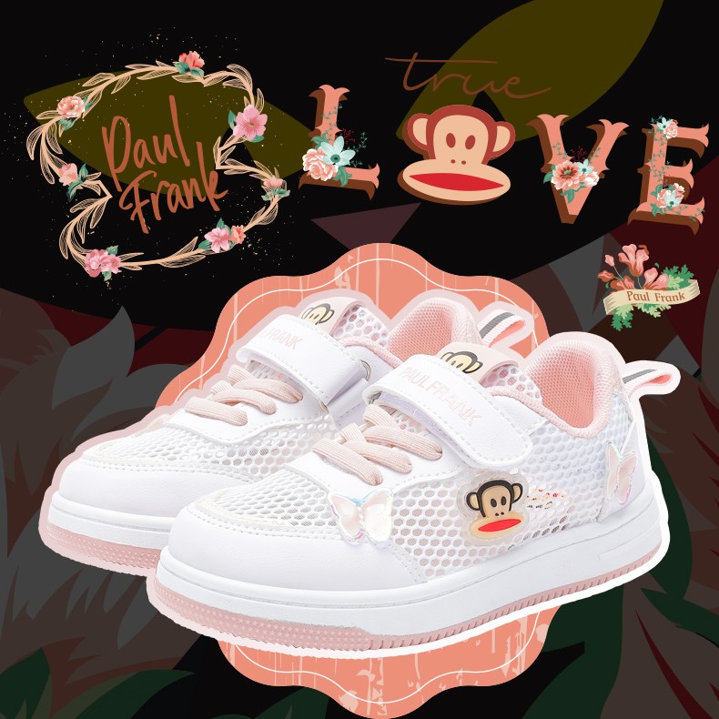 大嘴猴paulfrank童鞋女童低帮板鞋2022夏季新款软底透气儿童鞋琪尔特
