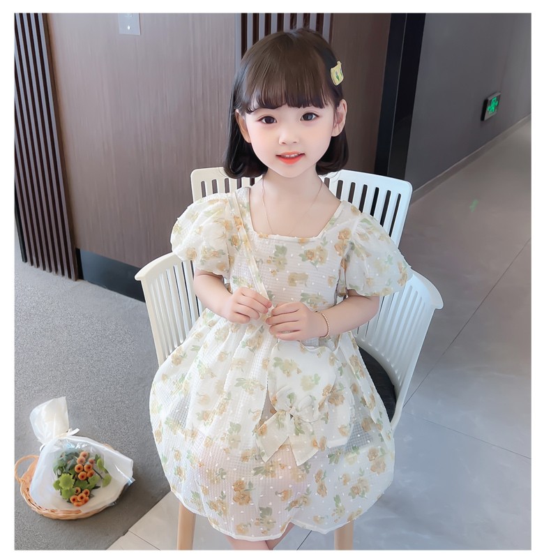 新款韩版洋气儿童夏季裙子3岁5岁8岁女孩宝宝公主裙抖潮音粉红色100