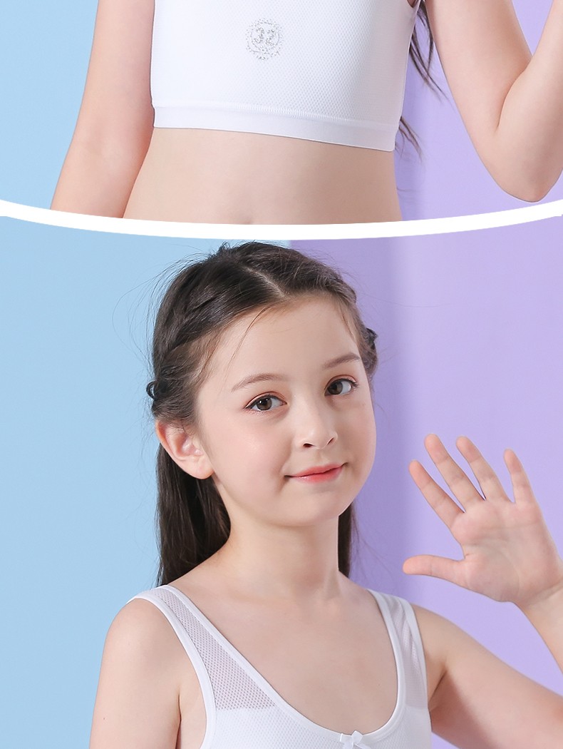 创颜3件装少女生内衣文胸罩发育期儿童女孩小学生初中生高中大童薄款