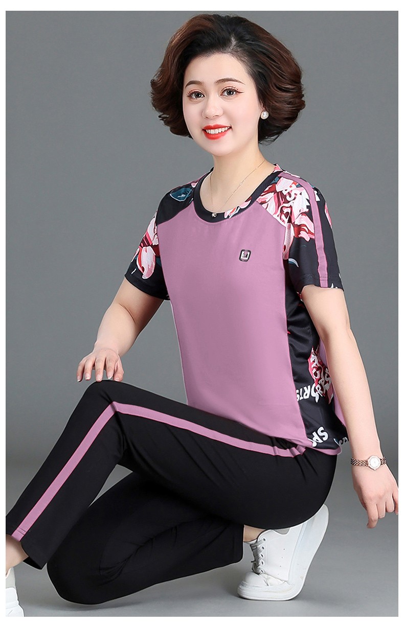 莉纱芙特妈妈装中老年女装外套夏季装新款母亲节礼物休闲时尚气质两件
