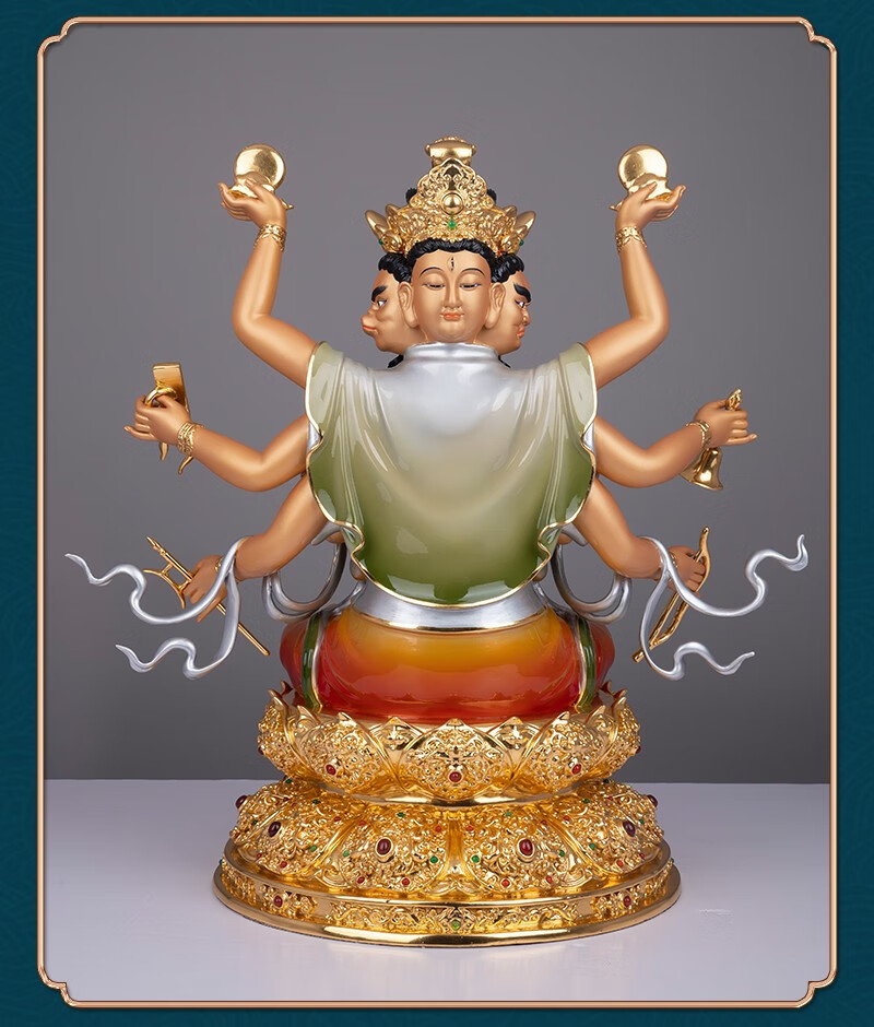 圆通佛具 斗姆元君神像台湾全铜手工贴金彩绘斗母星君斗姥元明君像道