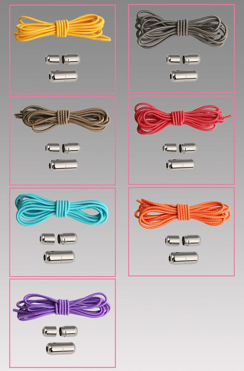 运动鞋松紧弹力橡皮筋懒人鞋带扣免系鞋带弹性圆形免系免松紧绑鞋带