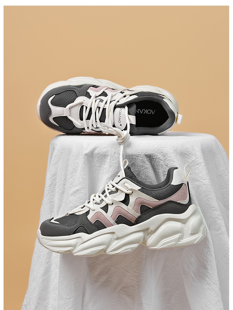 奥康老爹鞋夏季厚底女鞋2022新品透气休闲运动鞋韩版跑步鞋时尚女单鞋