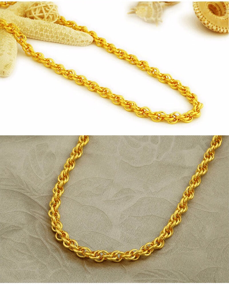 金善妮 黄金项链情侣款999足金双扣黄金项链按克计价男士金链子霸气