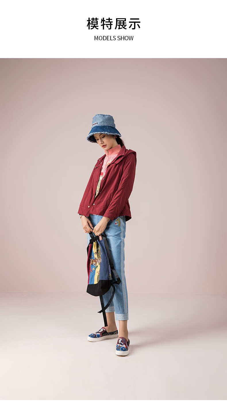 渔牌女装牛仔裤2022年女新款收腰洗水纯棉全棉休闲九分裤fgec6006 浅