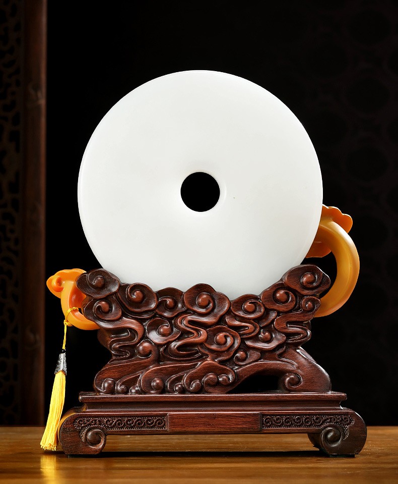 映源 五福临门玉石如意平安扣摆件乔迁新居开业礼物商务送礼中式客厅