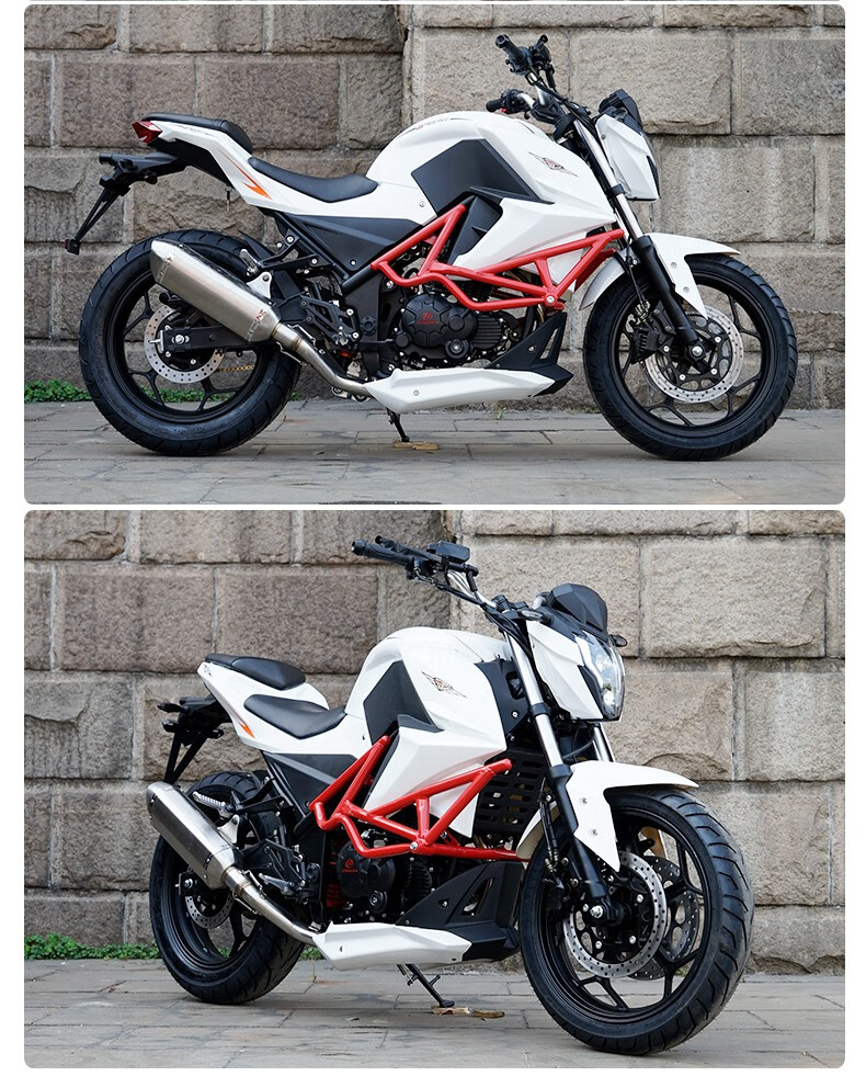 全新枭风9号摩托车跑车可上牌街车重型机车国四电喷200cc 街跑车 白色