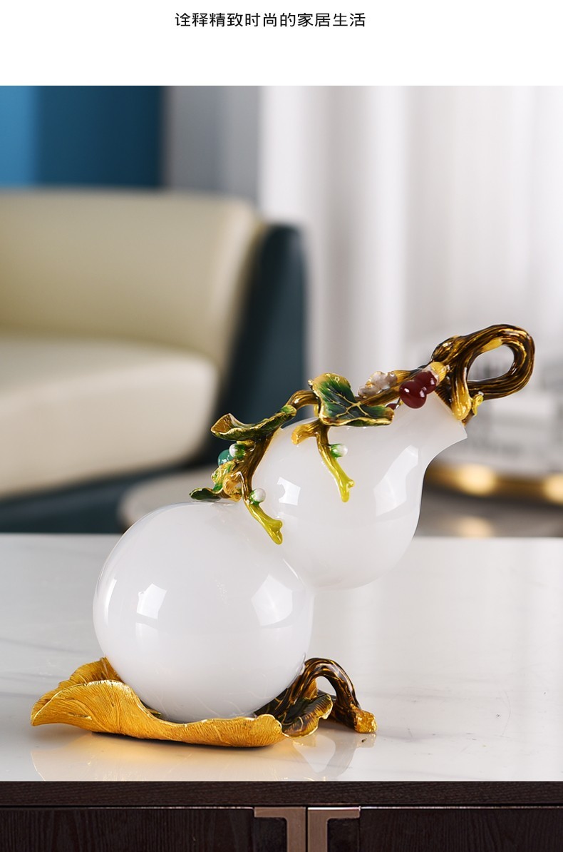 缇娜福禄万代花瓶葫芦摆件玉琉璃珐琅彩工艺福禄万代葫芦摆件葫芦摆件