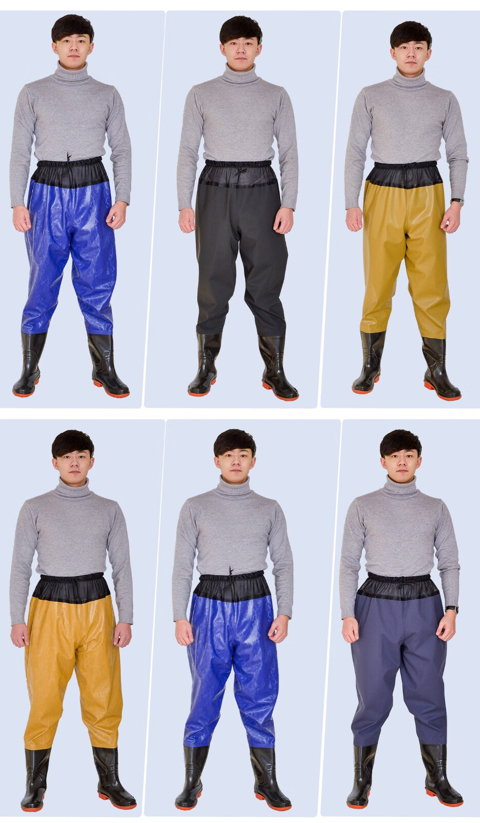 下水裤赶海衣服涉水加厚雨裤男士半身齐腰捕鱼裤连体下水衣挖藕裤