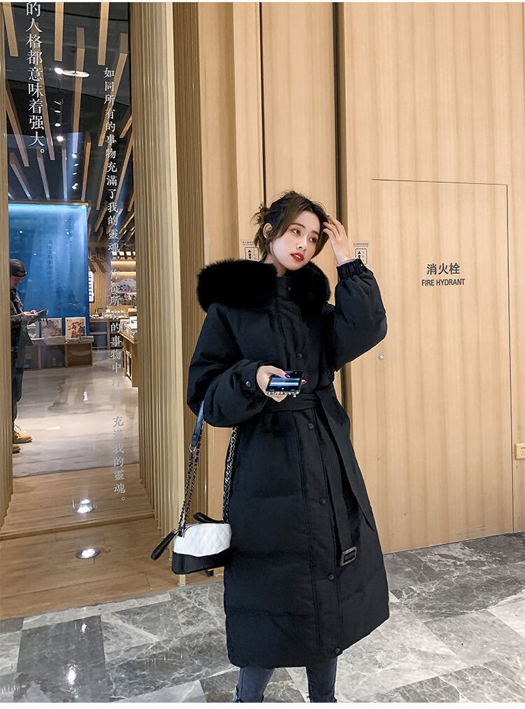 mongcold萌可蒙口羽绒服女中长款冬季新款宽松过膝新国标羽绒女外套