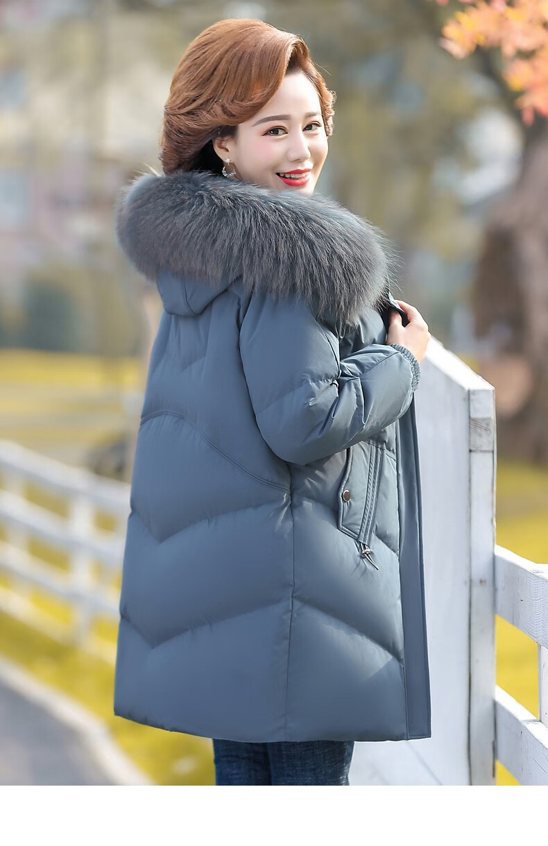QIUFULUO Women's Winter Warm Down Cotton Jacket for Middle-aged and Elderly Women 50-60 Years Old, Premium Elegant Red Coat 21
