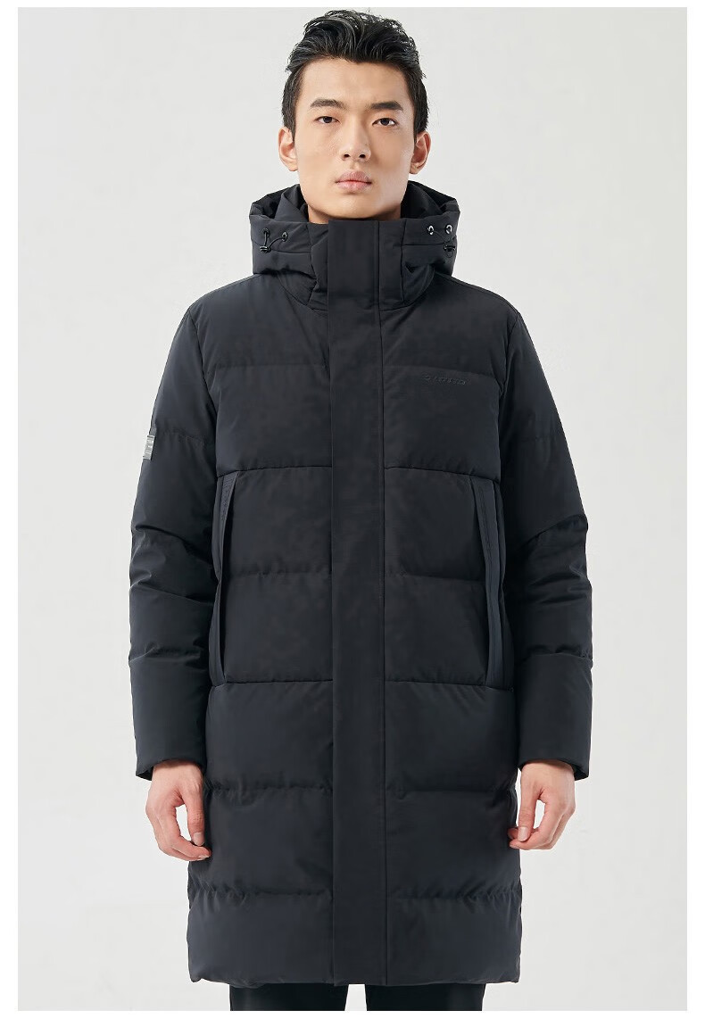 乐途(lotto)男士羽绒服2022冬季新款外套加厚中长款运动上衣保暖防风