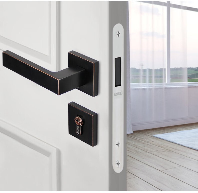 deinar迪纳美式门锁分体锁房间室内卧室磁吸门锁三件套套餐a詹姆斯orb