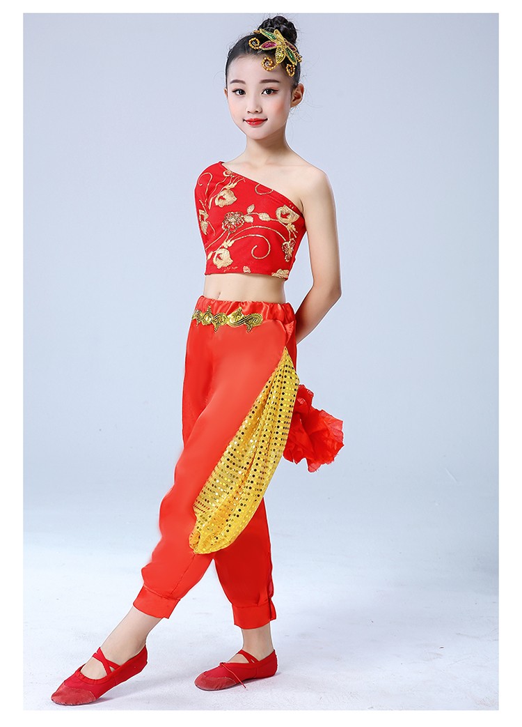 少年志舞蹈表演服装六一少年中国说少年强则国强扇子舞蹈演出服装衣服