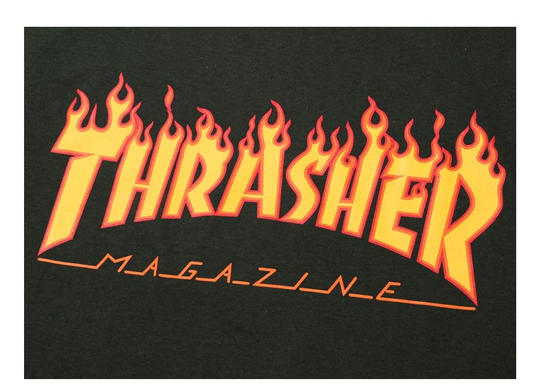 thrasher官方flametee火焰字母印花潮流圆领滑板短袖t恤休闲宽松上衣