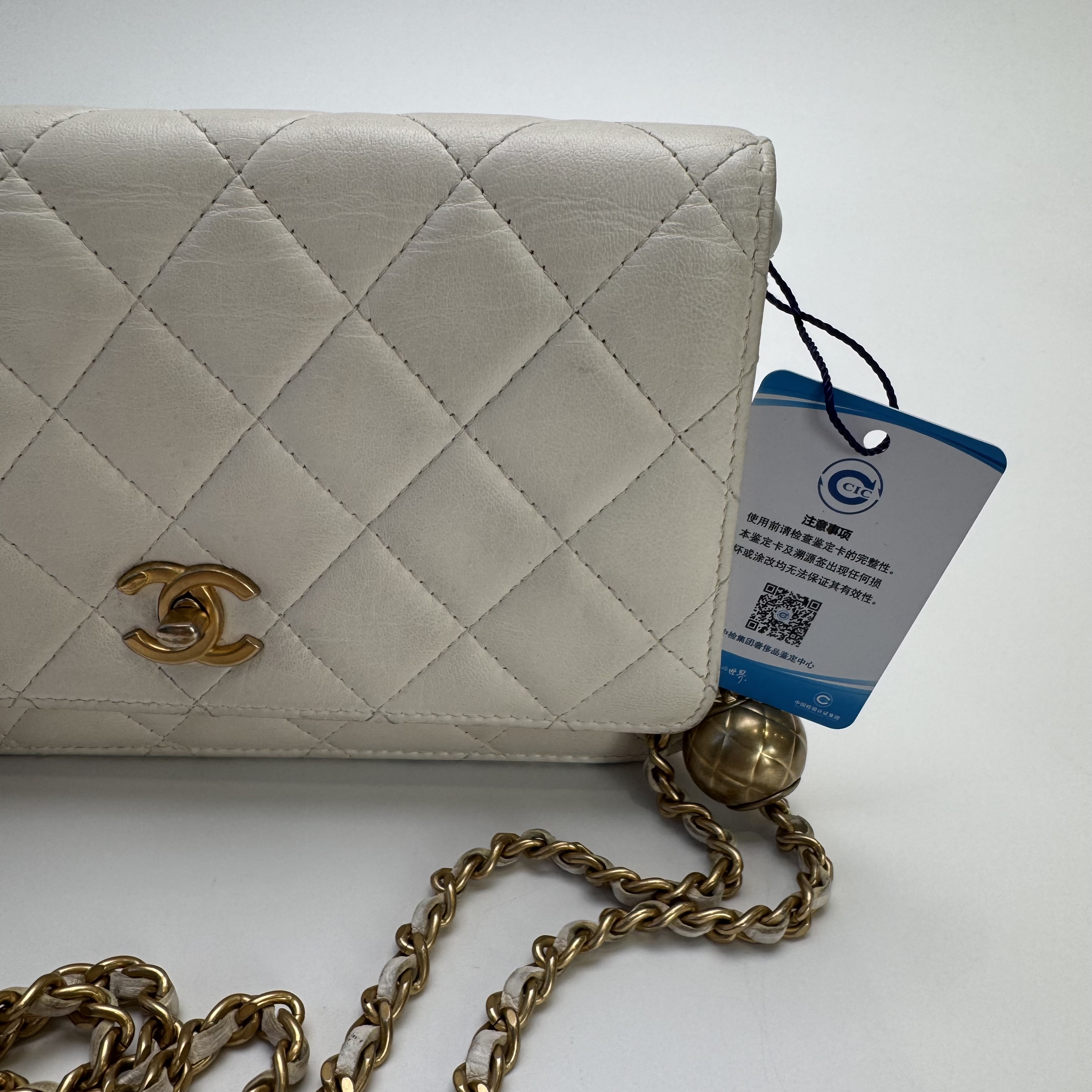 chanel 金球 白金woc发财包  30开