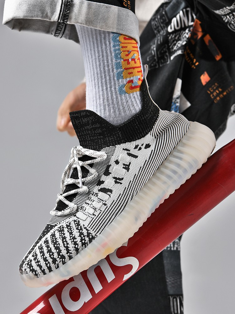 tew男鞋椰子鞋2022夏季新款情侣款运动鞋网面飞织透气跑步鞋时尚休闲