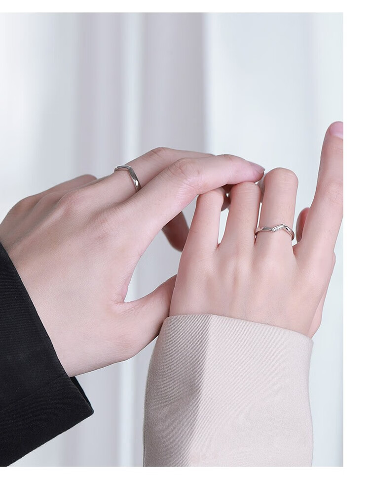 英国daisy beauty钟久久戒指情侣对戒925银一对活口男女学生情侣款