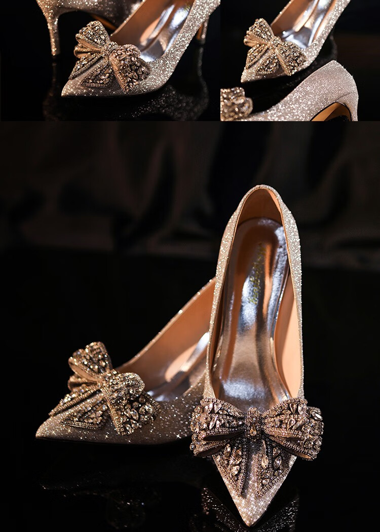 丹顿赫本(denton hepburn)奢侈品牌高跟鞋女2022年新款水晶鞋中空尖头