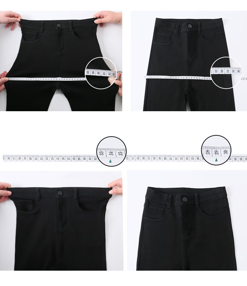 LangSha Women's High-Waist Slim Fit Pencil Pants Black Magic Leggings Spring Autumn 13